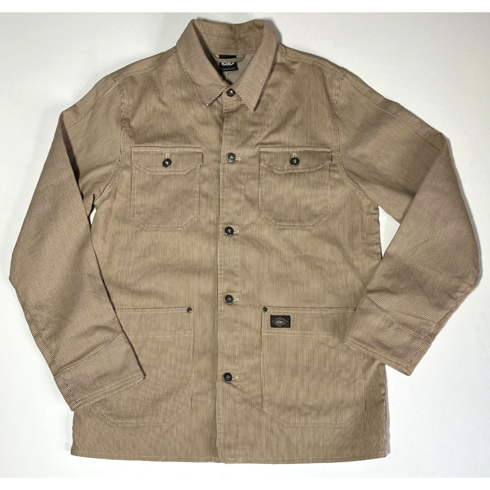 Nike Nike Vintage Men’s Jacket Skateboarding 6.0 Chore Sample Sz M Beige Striped Mid-Length Button Pocketed Size US M / EU 48-50 / 2 - 3 Thumbnail