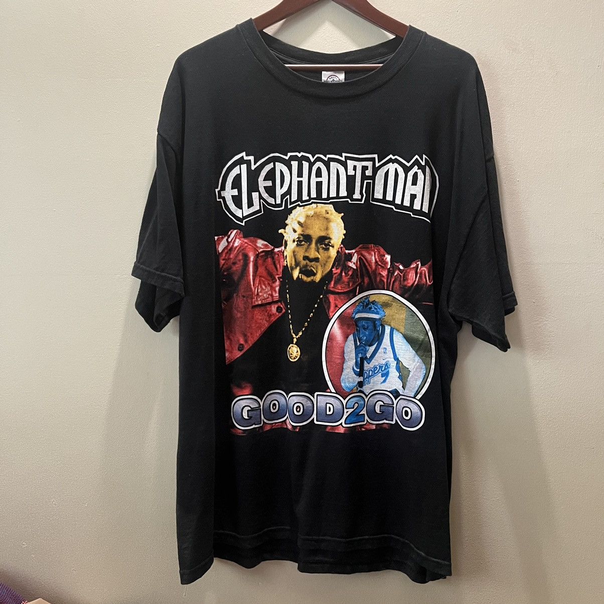 image of Delta Vintage Elephant Man Rap Tee in Black, Men's (Size XL)