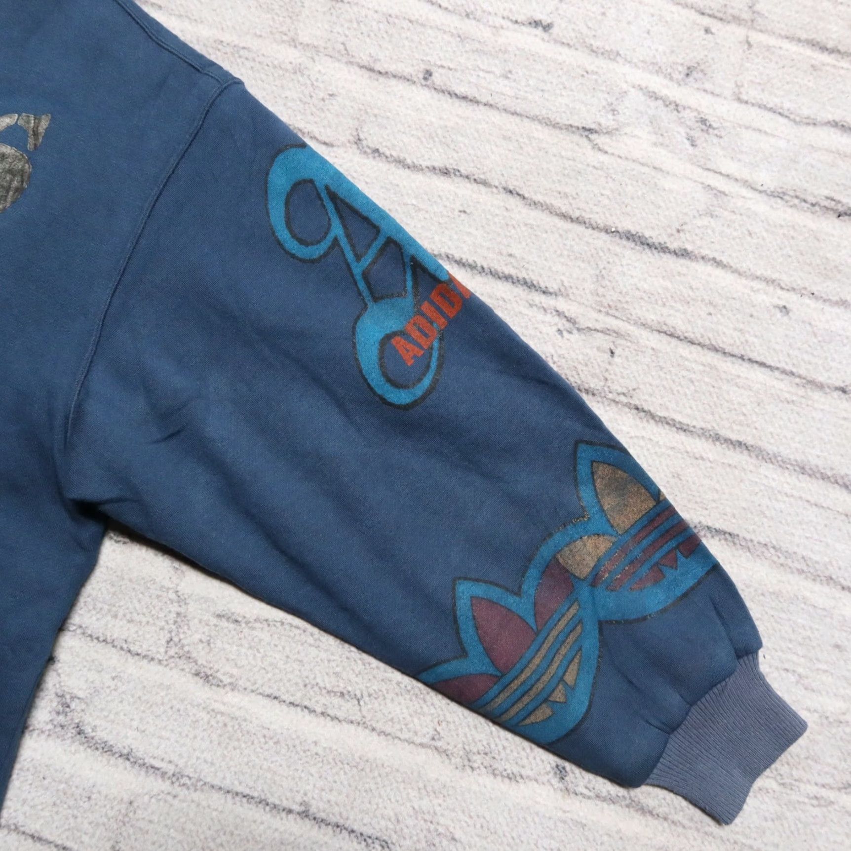 Adidas VINTAGE Adidas Trefoil Big Logo Hoodie Shirt Navy 90s Mens Large Size US L / EU 52-54 / 3 - 5 Thumbnail