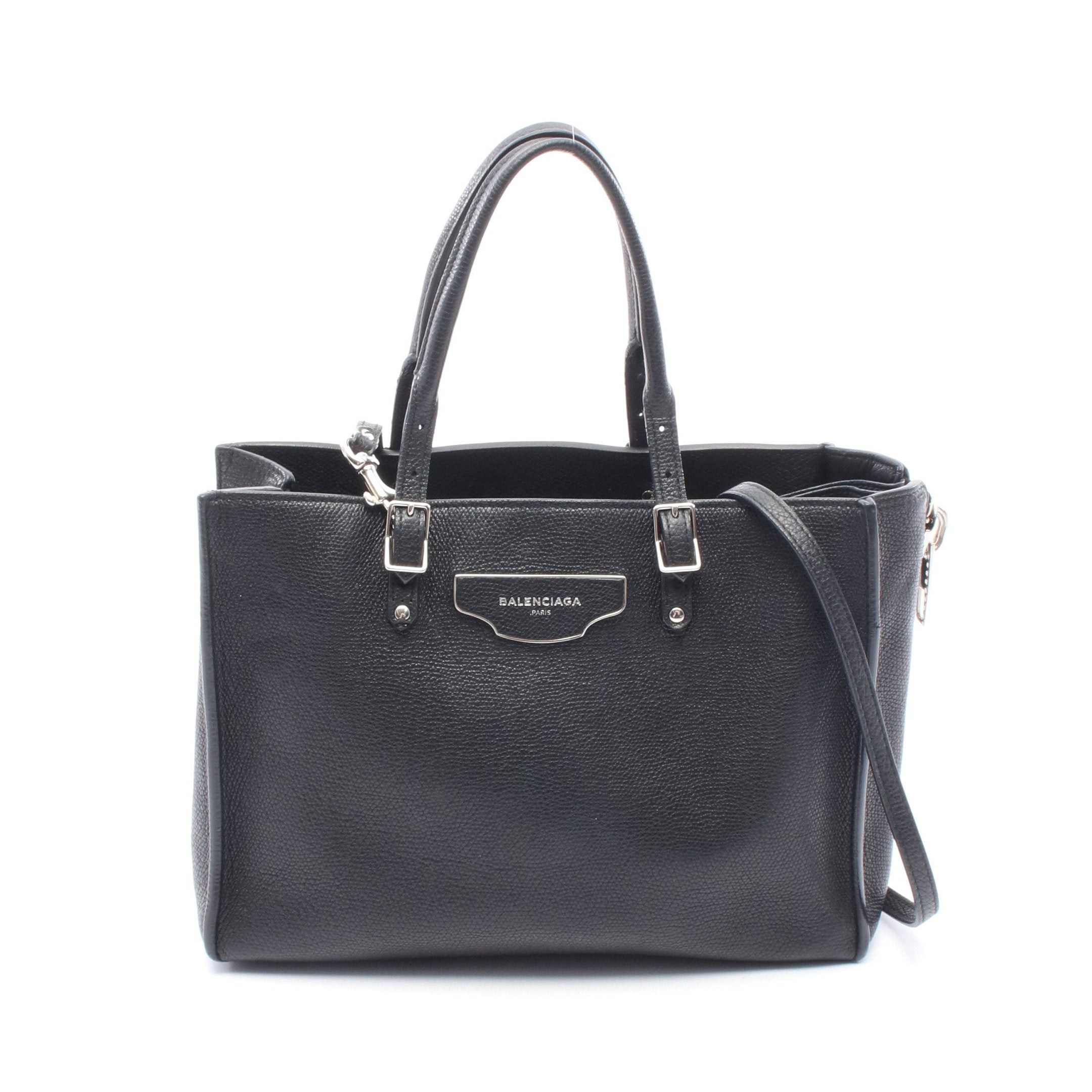 Balenciaga Grey Leather Small Carry All Hampton Shopping Bag