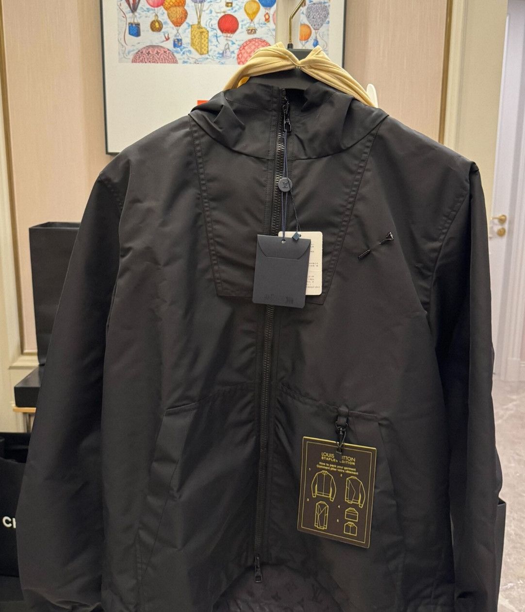 Louis Vuitton 24 Newest Black Solid Reversible Nylon Jacke