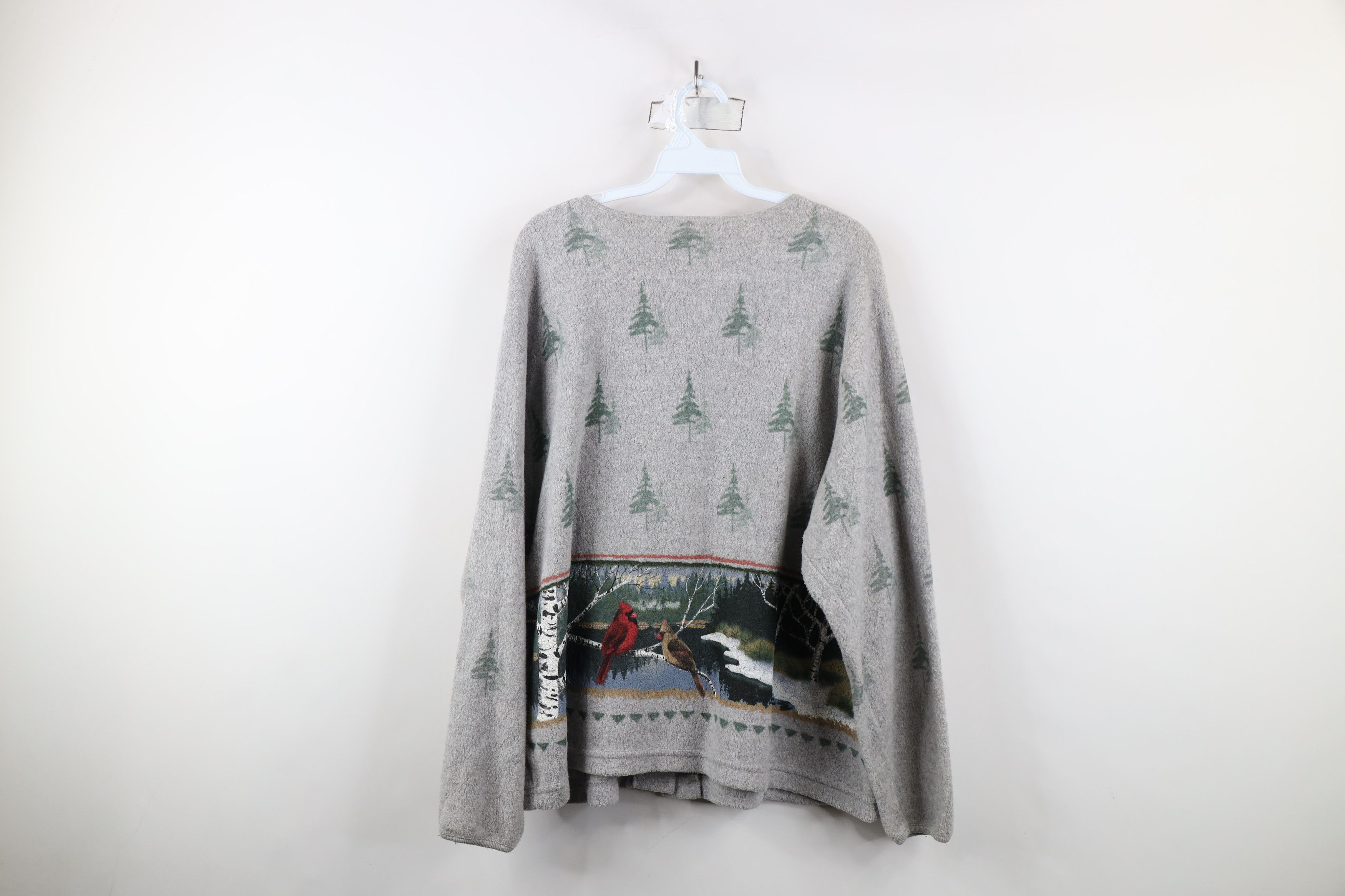 Vintage Vintage 90s Streetwear Print Fleece Cardigan Sweater USA Size L / US 10 / IT 46 - 11 Thumbnail