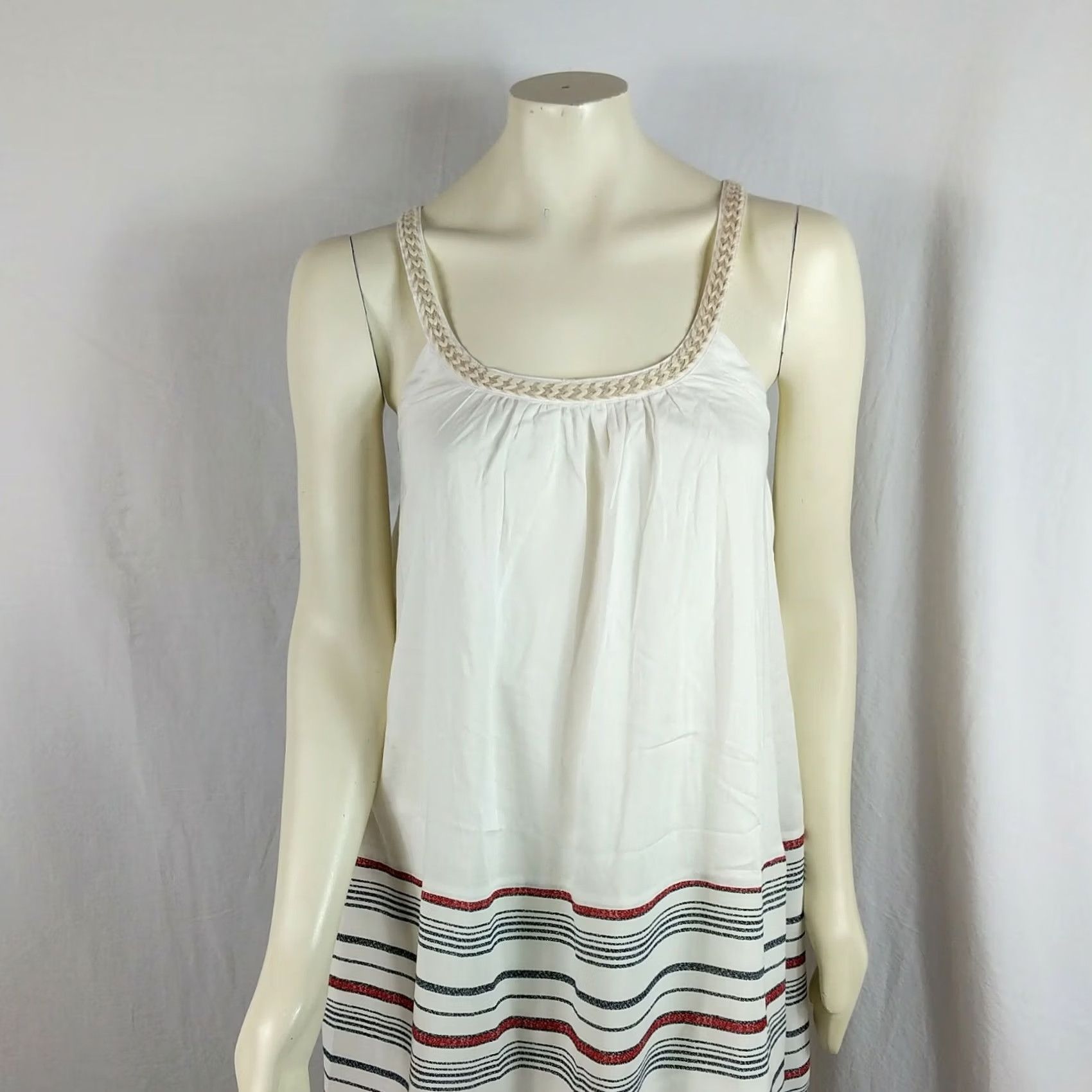 Anthropologie Anthropologie Hem & Thread Striped Sundress Sz S Strappy Racerback Sleeveless Daywear, White, Casual, Summer, Women, Regular Size S / US 4 / IT 40 - 2 Thumbnail
