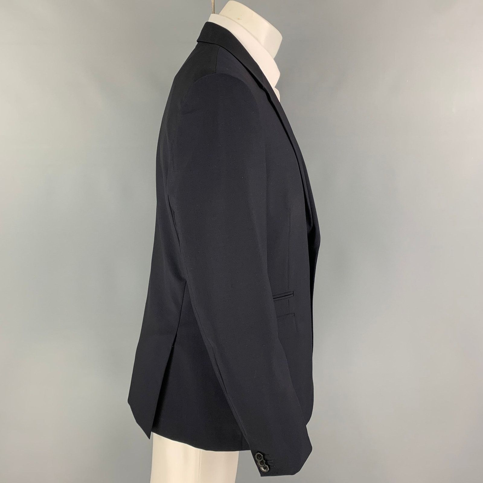 Valentino VALENTINO Size 42 Navy Wool Mohair Notch Lapel Sport Coat Size 42R - 2 Thumbnail