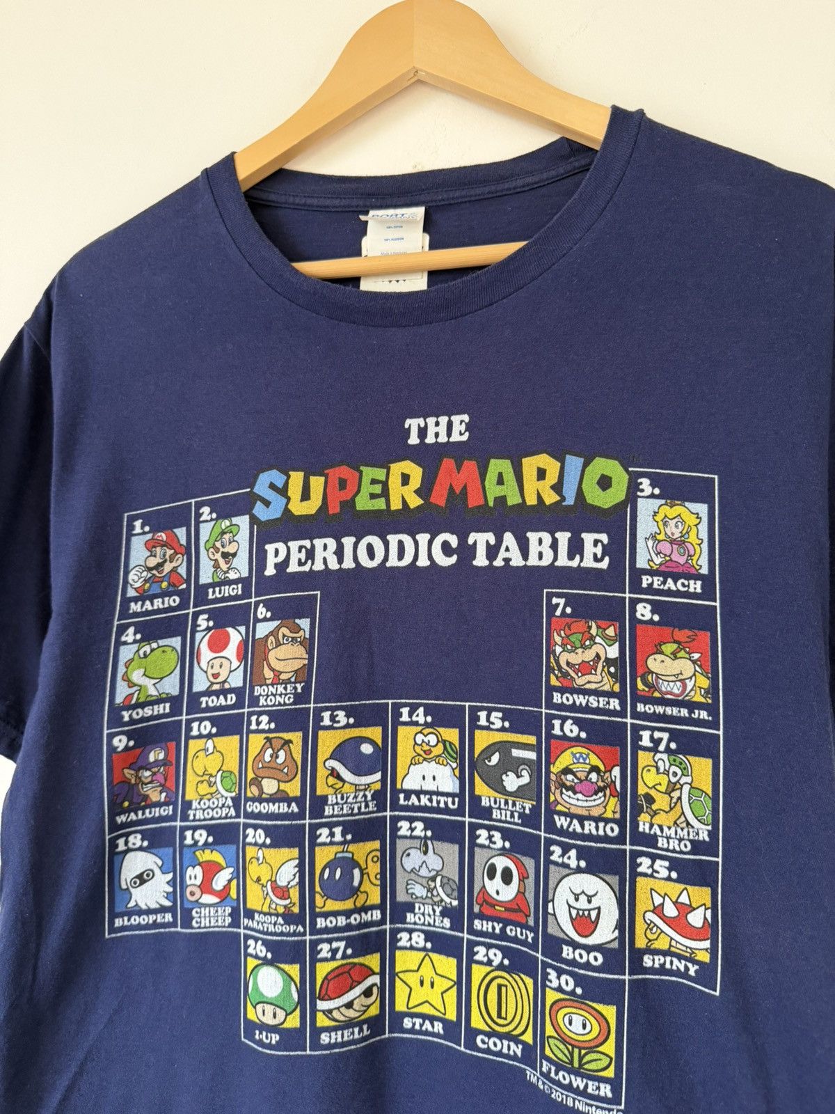 Nintendo Nintendo Super Mario Periodic Table Graphic T-Shirt Navy M Size US M / EU 48-50 / 2 - 5 Thumbnail