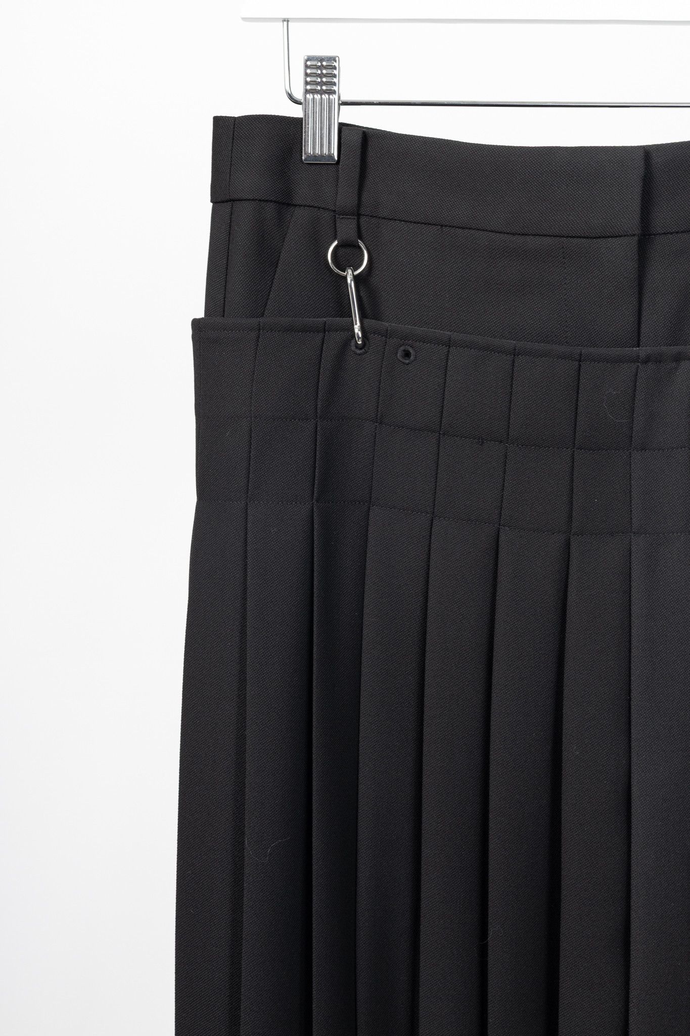 Tibi Tibi Black Wool Grain De Poudre Convertible Pleated Skirt Size 27" / US 4 / IT 40 - 5 Thumbnail