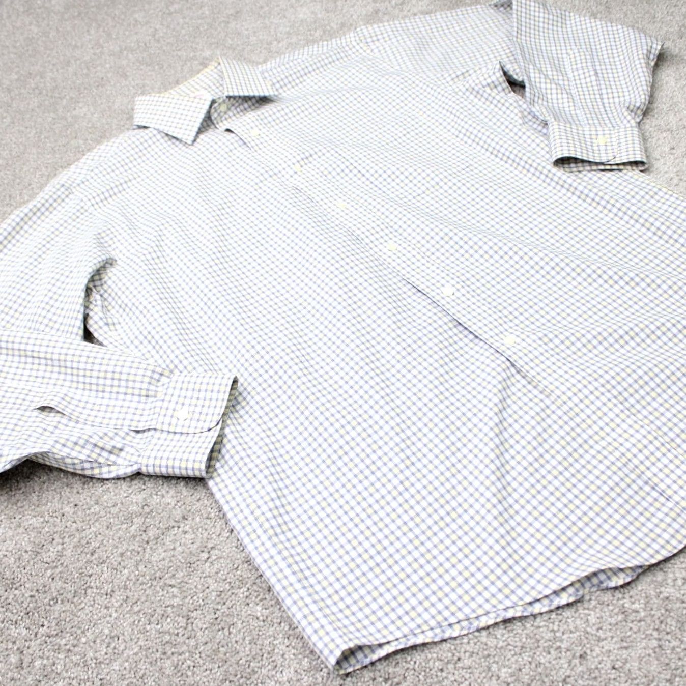 Brooks Brothers Brooks Brothers Shirt Men 15.5 33 Yellow/Blue Check Non-Iron 100% Cotton Dress Shirt Regular Fit Size US L / EU 52-54 / 3 - 5 Thumbnail