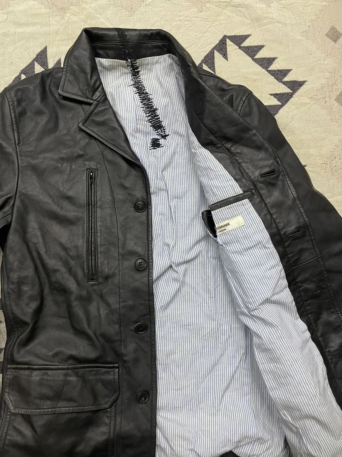 Junya Watanabe 90s JUNYA WATANABE COMME DES GARCONS LEATHER COAT Size US S / EU 44-46 / 1 - 14 Thumbnail