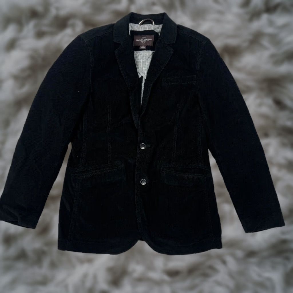 Vintage Black Brown Jack Blazer 2-Button Men's Small 100% Cotton Black Jacket Coat Shirt? Size 36R - 1 Thumbnail