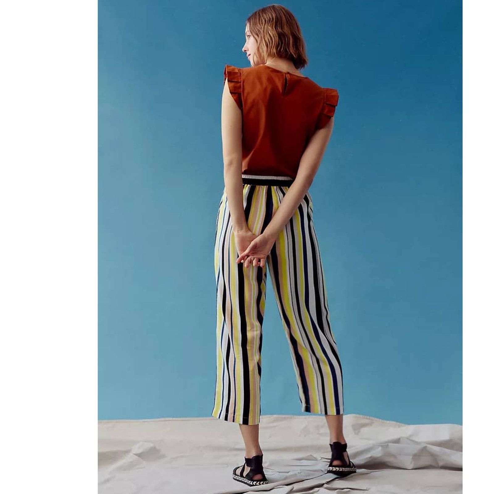 Anthropologie New Peter Som Theodora Wide-Leg Pants $158 PLUS 1X Striped Size 40" / US 18 - 6 Thumbnail