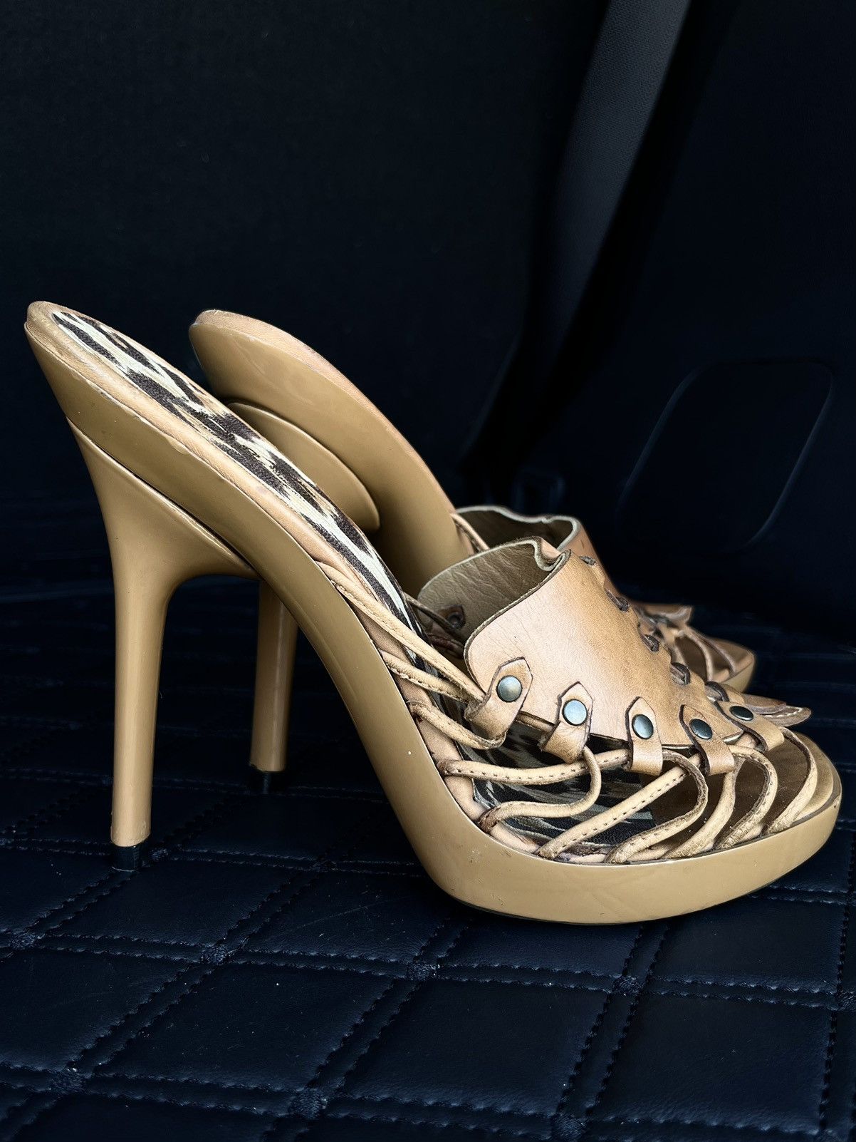 Dolce & Gabbana 2000s Dolce&Gabbana Leopard High Heel Mules Size US 7 / IT 37 - 5 Thumbnail