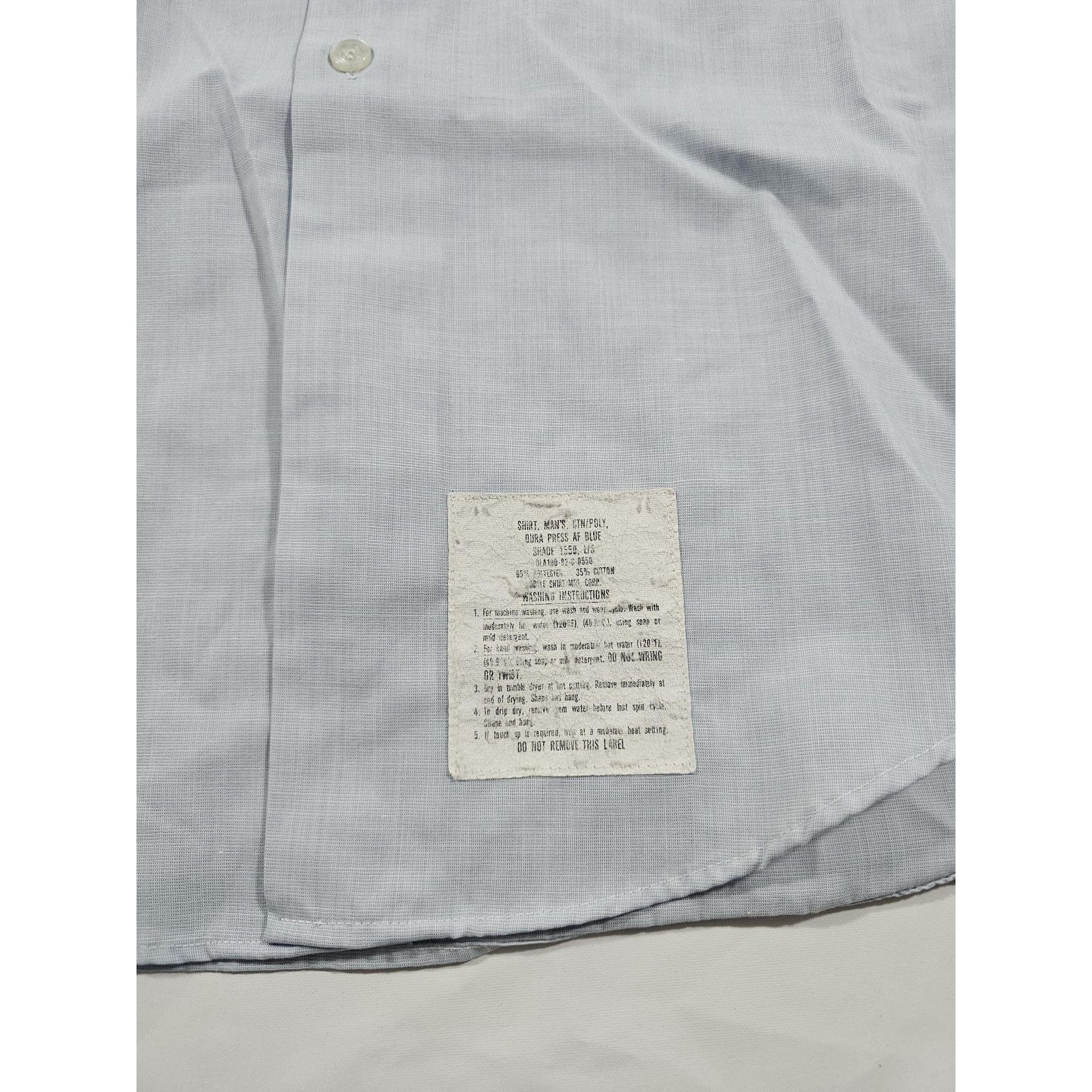 Other 80s Air Force Man's Dura Press Shirt Blue Poly/Cotton Sz M Size US M / EU 48-50 / 2 - 3 Thumbnail