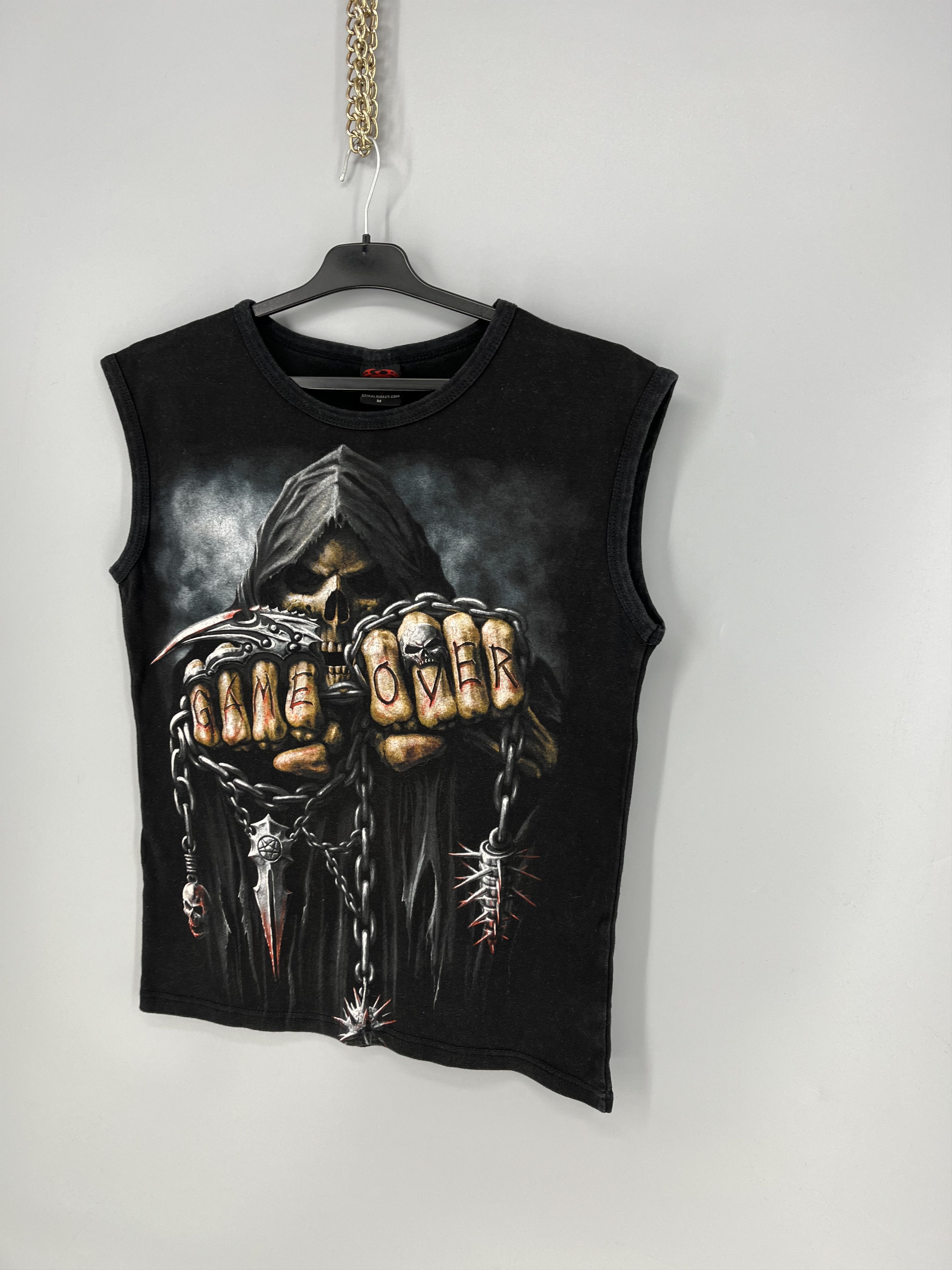 Band Tees Spiral T Shirt Gothic Dark Black Unisex GAME OVER Size US M / EU 48-50 / 2 - 3 Thumbnail