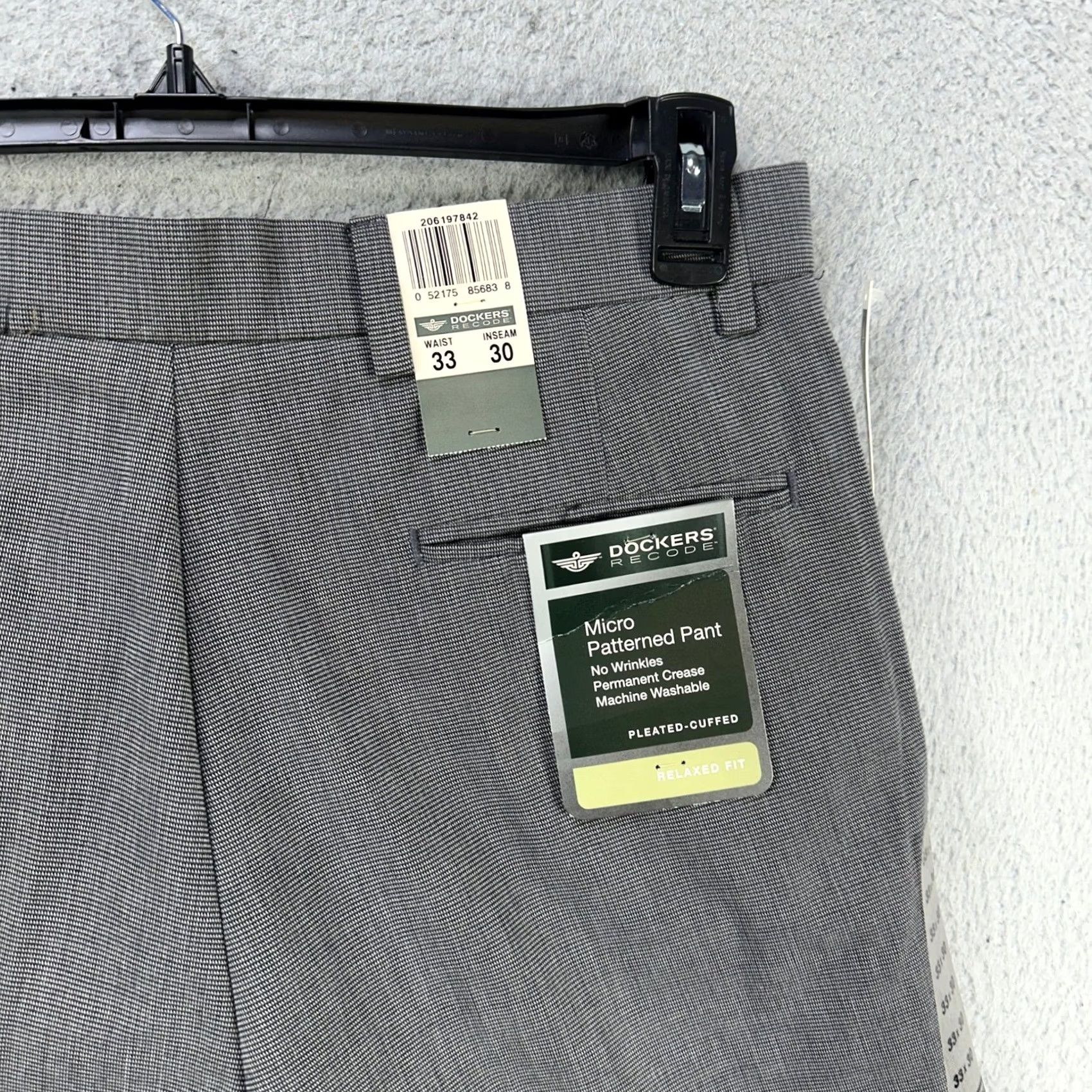 Dockers VINTAGE Dockers Recode Pants Dress Mens 33X30 Gray Pleated Micro Patterned NEW Size US 33 - 7 Thumbnail