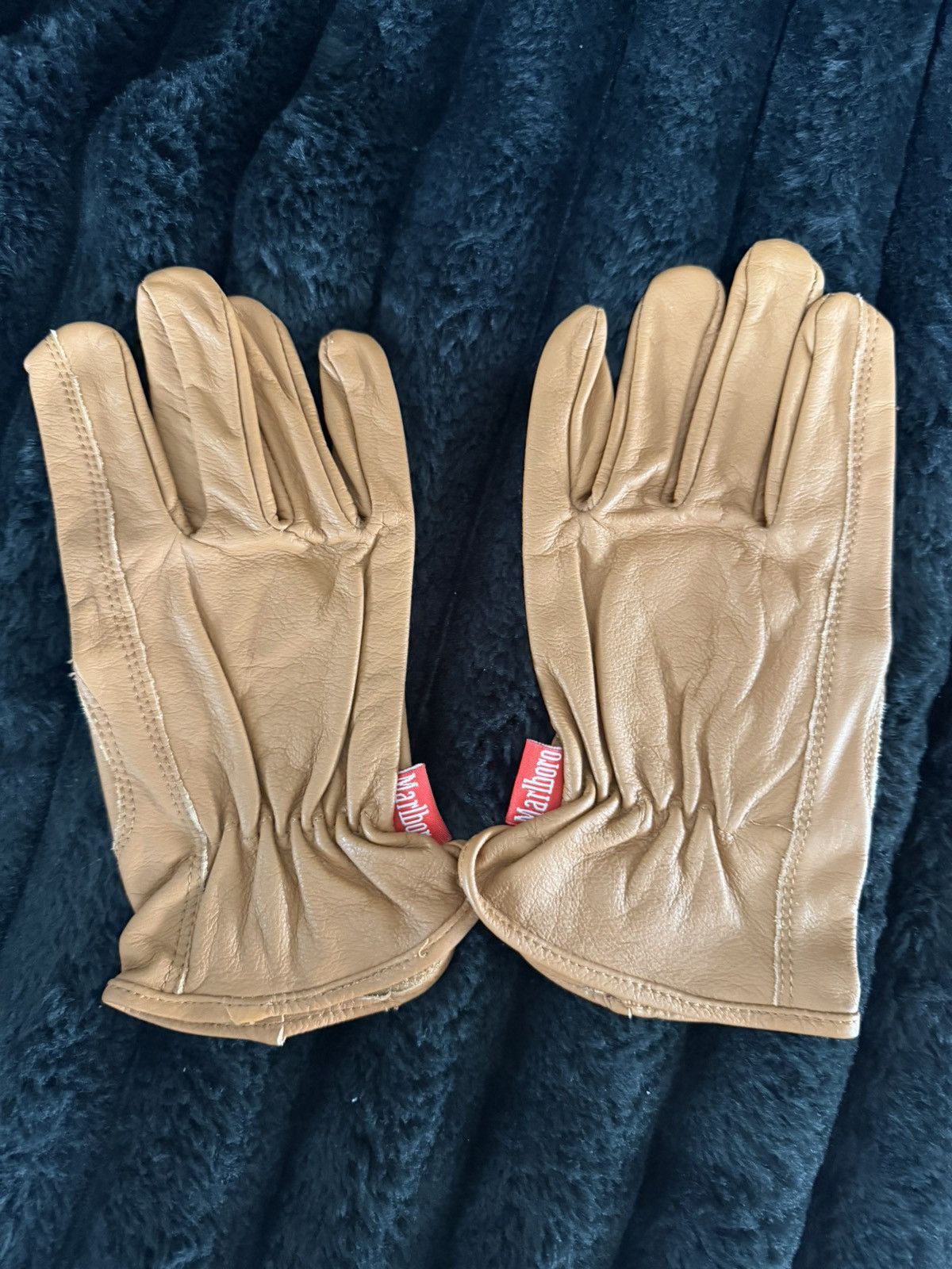 Marlboro VTG Marlboro Unlimited gear brown leather driving glove L/XL Size ONE SIZE - 2 Thumbnail
