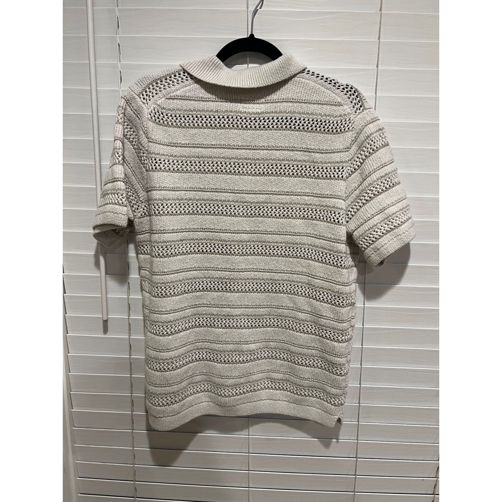 Marine Layer Marine Layer Mens Medium Knit Cotton Blend Camp Shirt Beige Size US M / EU 48-50 / 2 - 5 Thumbnail