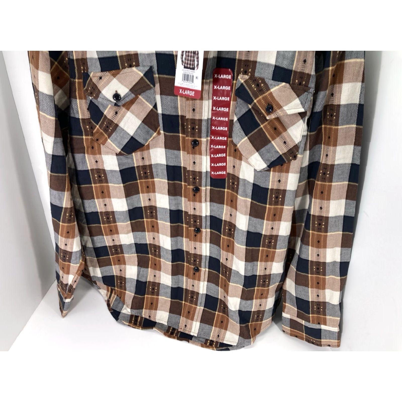 Frye Frye Jacquard Flannel Shirt Men XL Brown Plaid Long Sleeve Button NWT Shirt Size US XL / EU 56 / 4 - 3 Thumbnail
