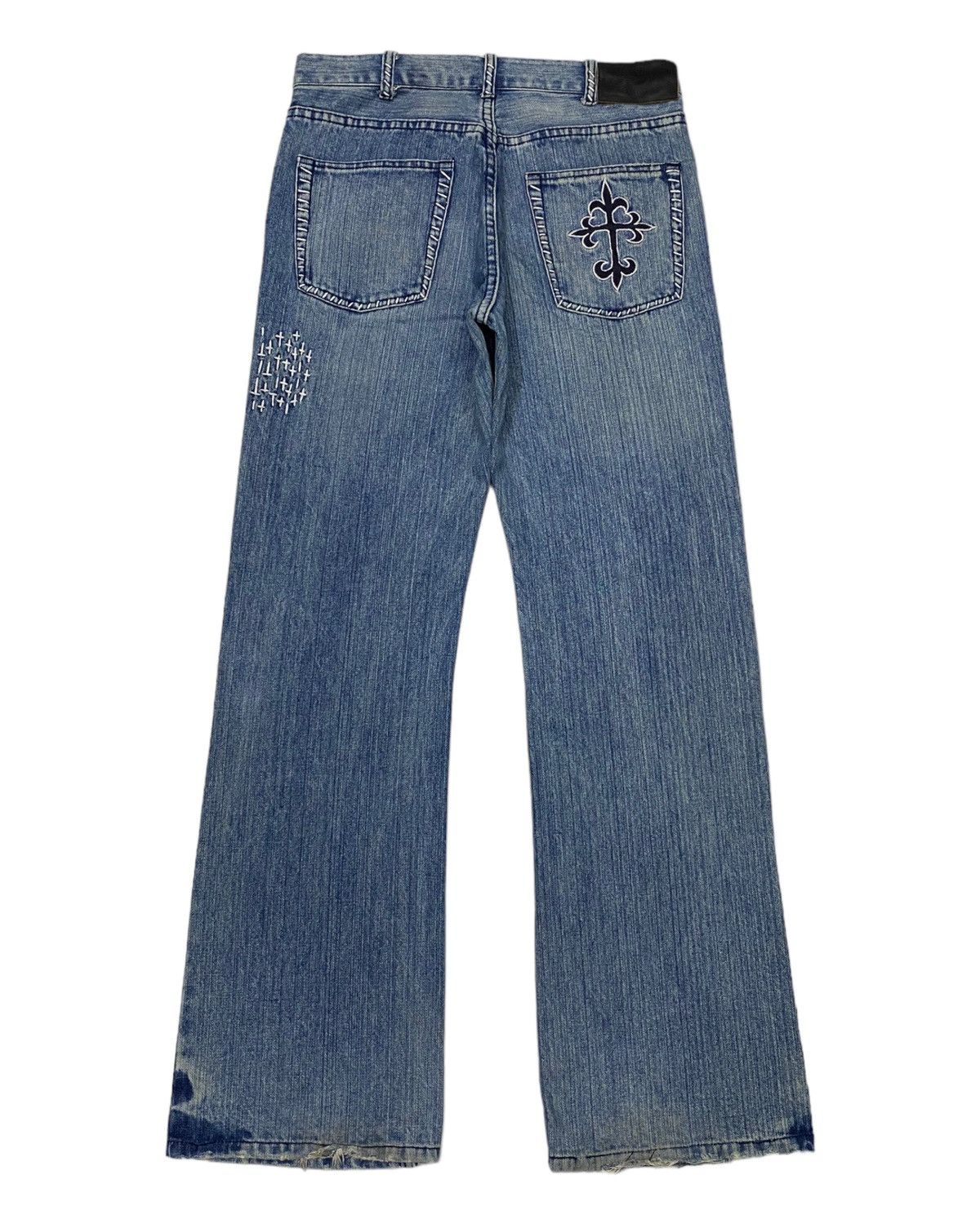 If Six Was Nine × Tornado Mart TORNADO MART FLARE CROSS CHROME HEARTS DISTRESS FLARE DENIM Size US 30 / EU 46 - 4 Thumbnail