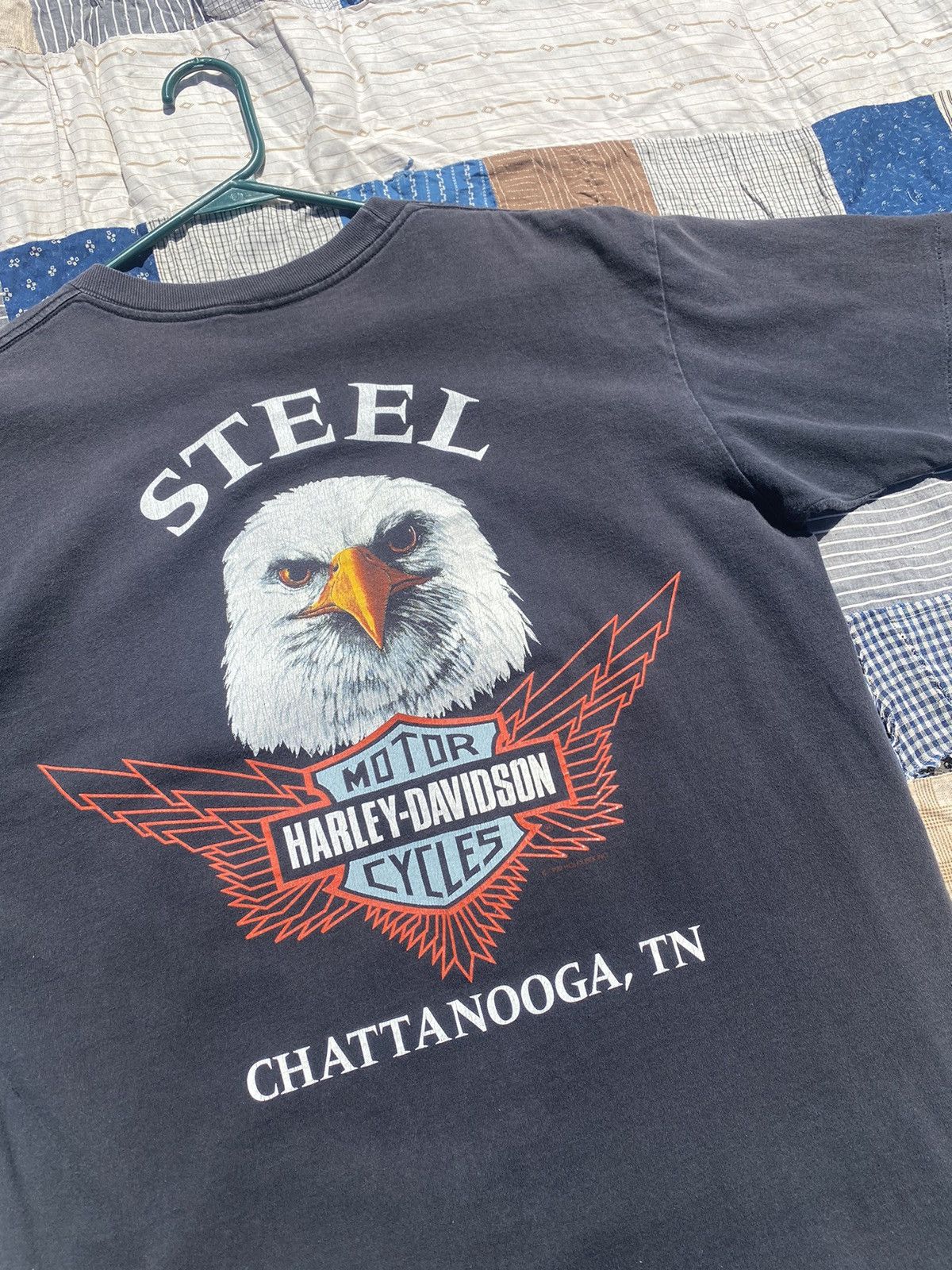 Harley Davidson Vintage 1992 Harley Davidson Milwaukee Big Eagle Faded Tee Size US L / EU 52-54 / 3 - 8 Thumbnail