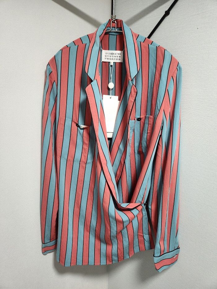 Maison Margiela MAISON MARGIELA Patch-pocket striped crossover jacket Size XS / US 0-2 / IT 36-38 - 5 Thumbnail