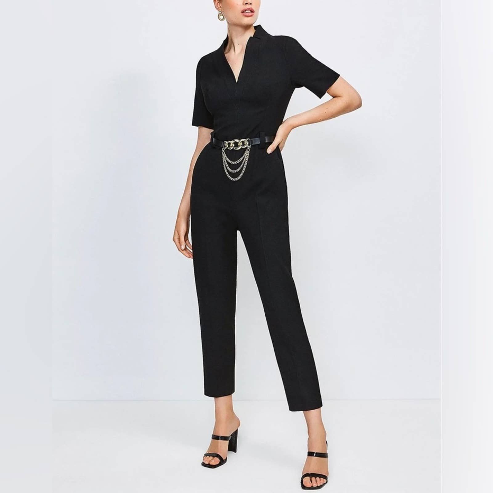 Petite Tailored Forever Belted Jumpsuit Karen Millen