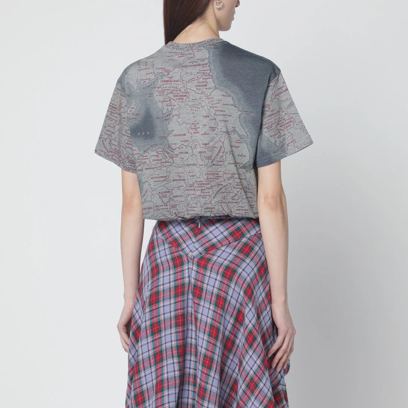 Vivienne Westwood o1d2blof0526 Logo Print Short Sleeve T-Shirt in Grey Size XS / US 0-2 / IT 36-38 - 3 Thumbnail