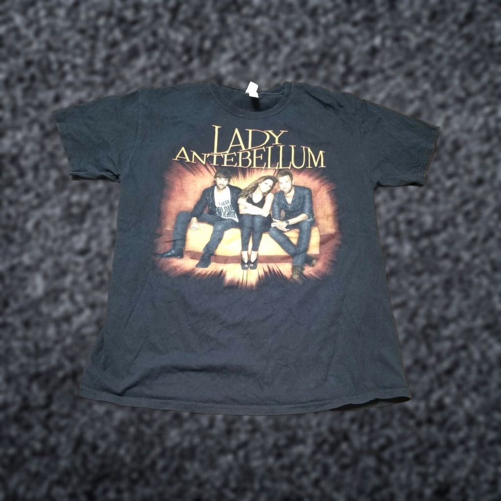 Gildan Lady Antebellum T-Shirt Concert Tour Graphic Tee Large Black Mens 2010 Need You Now Double-Sided Size US L / EU 52-54 / 3 - 1 Thumbnail