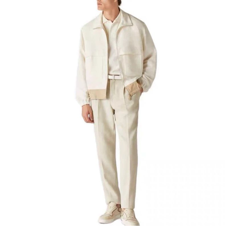Loro Piana LORO PIANA Solid color zipper stand collar long sleeve jac Size US S / EU 44-46 / 1 - 1 Thumbnail