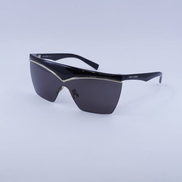 Saint Laurent Paris Saint Laurent SL614MASK 001 Sunglasses Black Shield Frame Size ONE SIZE - 3 Thumbnail