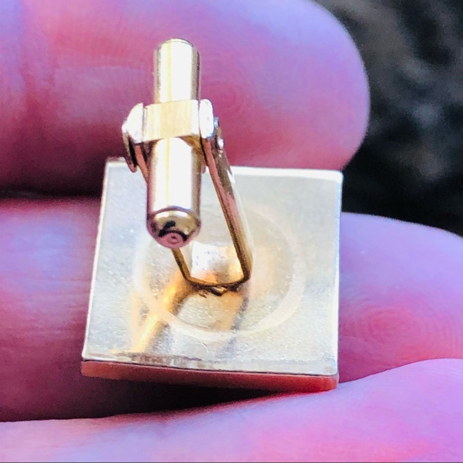 Vintage Vintage men’s gold plated square tilted design cuff links Size ONE SIZE - 5 Thumbnail