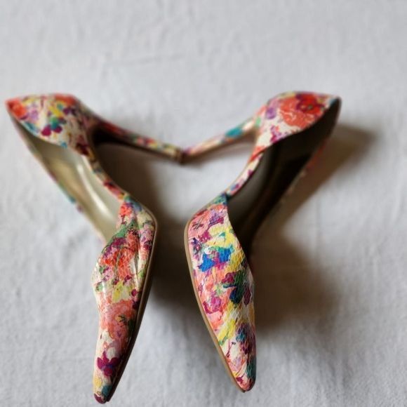 Designer a.n.a. Floral Cut Out Snakeskin print under Stiletto Sz. 9 H Size US 9 / IT 39 - 4 Thumbnail