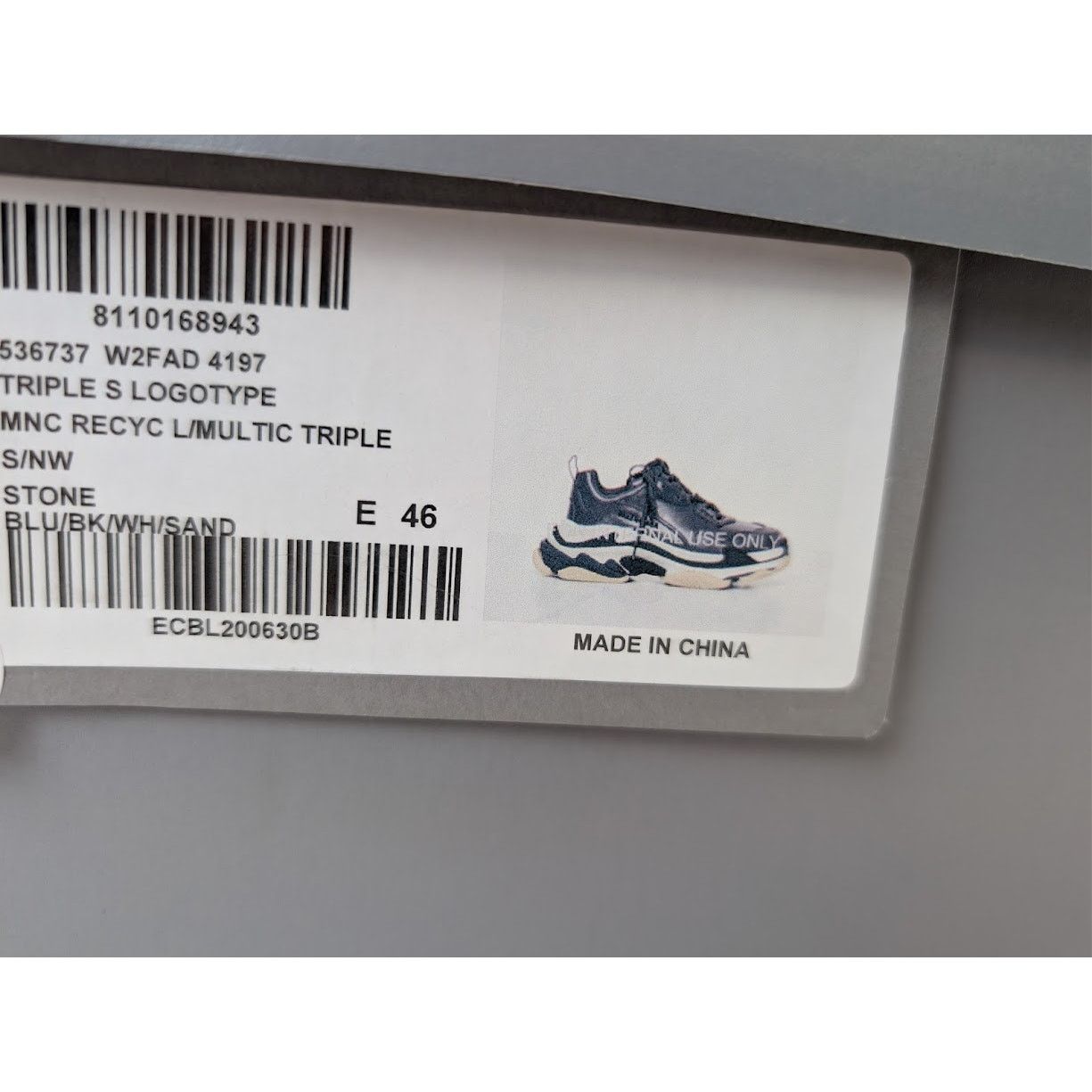 Balenciaga o1rshd1 Triple S Logo Type Sneakers in Blue/Sand Size US 13 / EU 46 - 22 Thumbnail