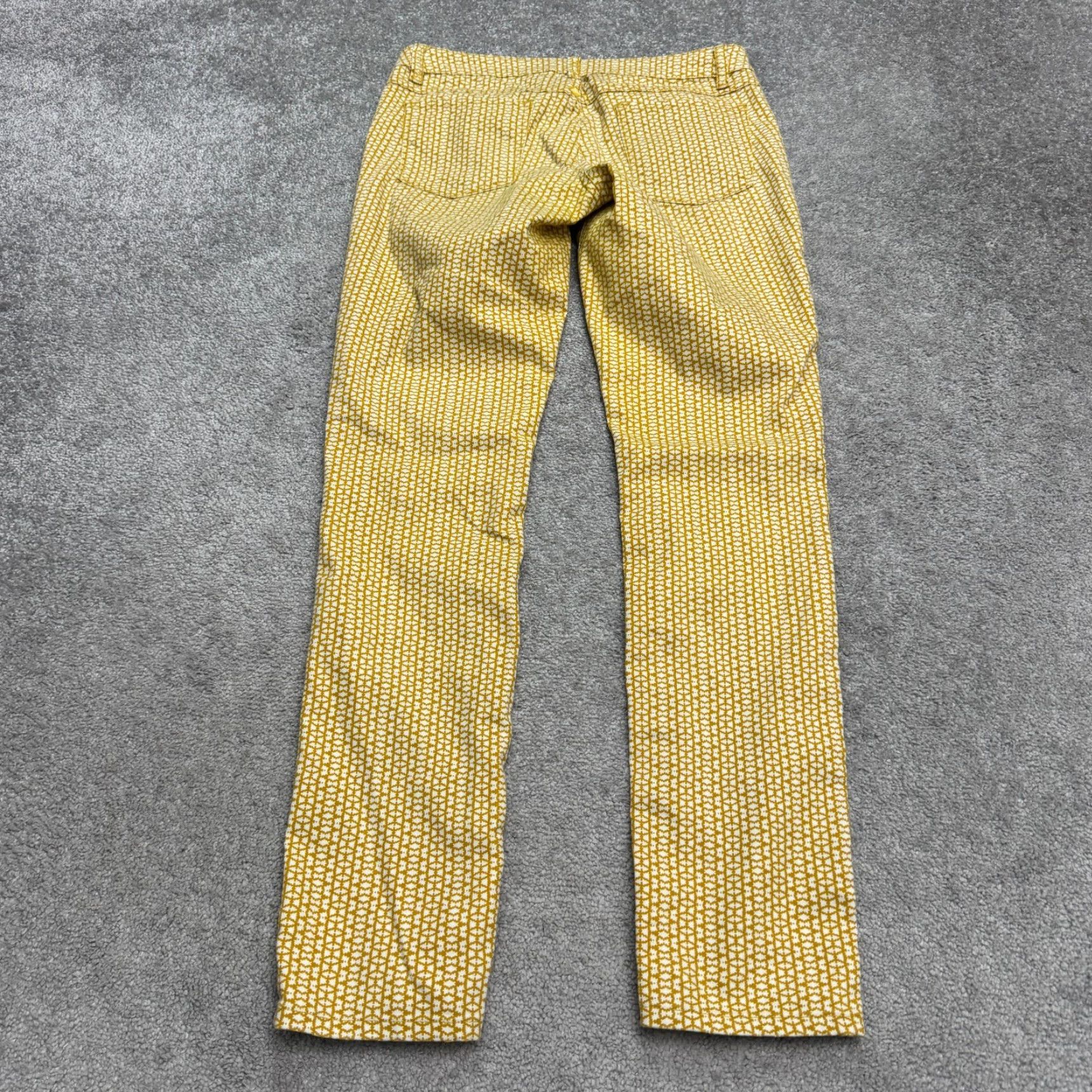 Prana Prana Kara Geometric Organic Cotton Skinny Pants Womens 6 28 Yellow Stretch Size 28" / US 6 / IT 42 - 2 Thumbnail