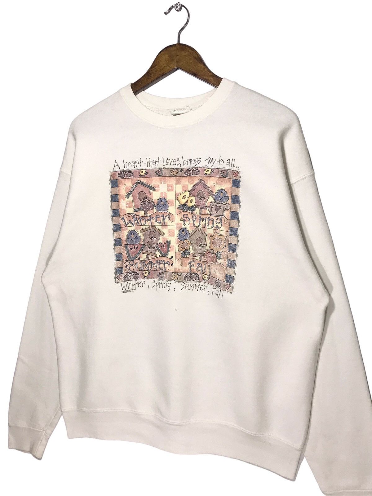 Fruit Of The Loom × Vintage Vintage Art Season Winter Sweatshirt Size US L / EU 52-54 / 3 - 2 Thumbnail
