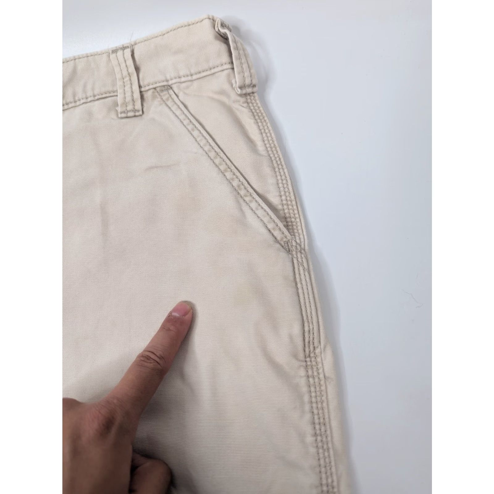 Carhartt Carhartt Relaxed Fit Shorts Mens 44 Light Beige Canvas Workwear 101167 Cargo Pocket Shorts Mens Size 44 Beige Canvas Workwear Size US 44 / EU 60 - 5 Thumbnail