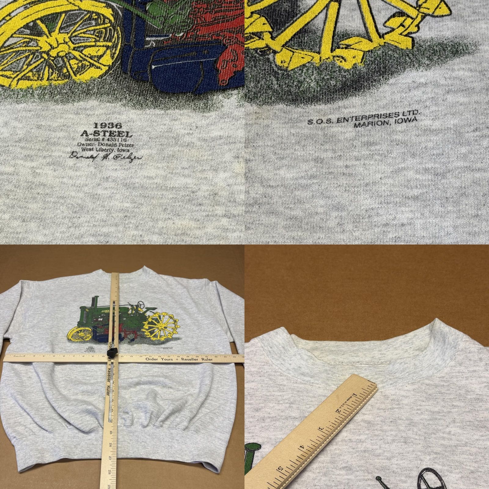 John Deere John Deere Sweatshirt Mens Large Gray Tractor Graphic Fleece Pullover Winter Crewneck Graphic Print Size US L / EU 52-54 / 3 - 8 Thumbnail