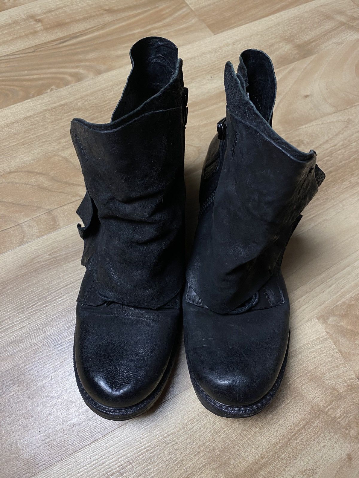 A.S.98 Vintage AS 98 Zip Ankle Rick Owens Style Leather Biker Boots Size US 6 / IT 36 - 3 Thumbnail