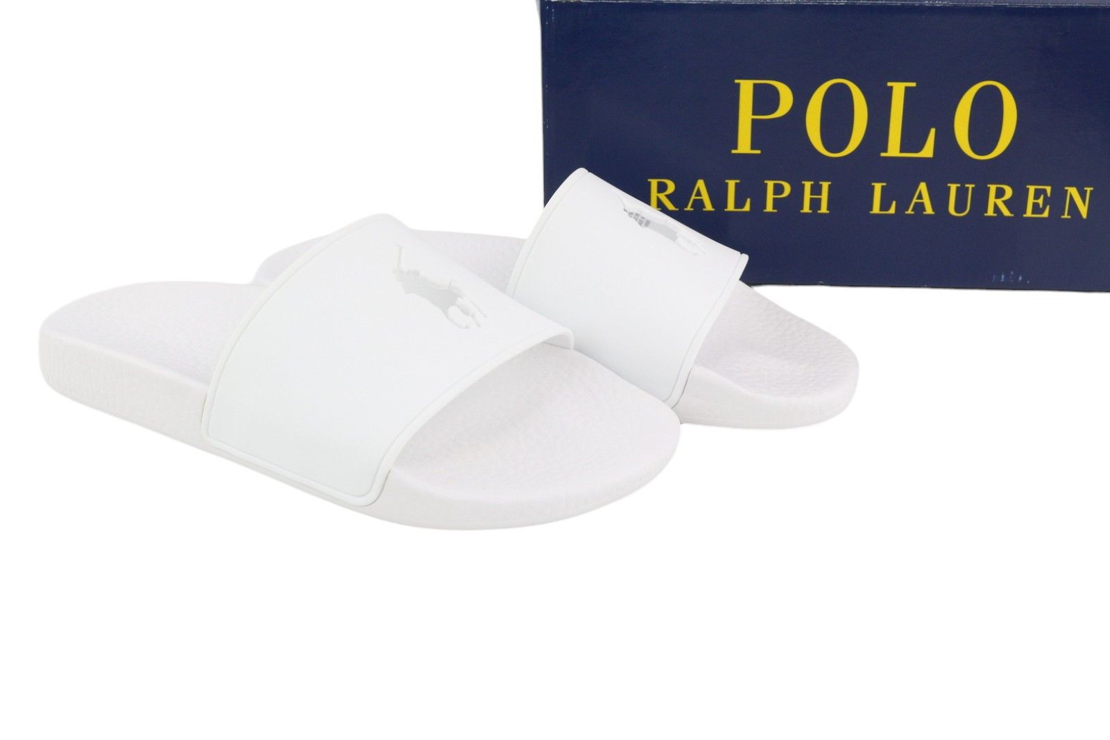 Polo Ralph Lauren SLD W C/O PP-SN-SLI EU42 White Flip Flops Shoes 84658 Size US 11 / IT 41 - 1 Thumbnail