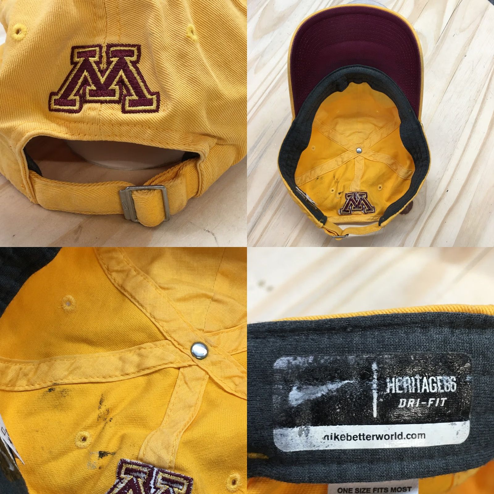 Nike Nike Baseball Cap Minnesota Gophers Mens Gold OS Curved Brim Embroidered Logo Size ONE SIZE - 8 Thumbnail