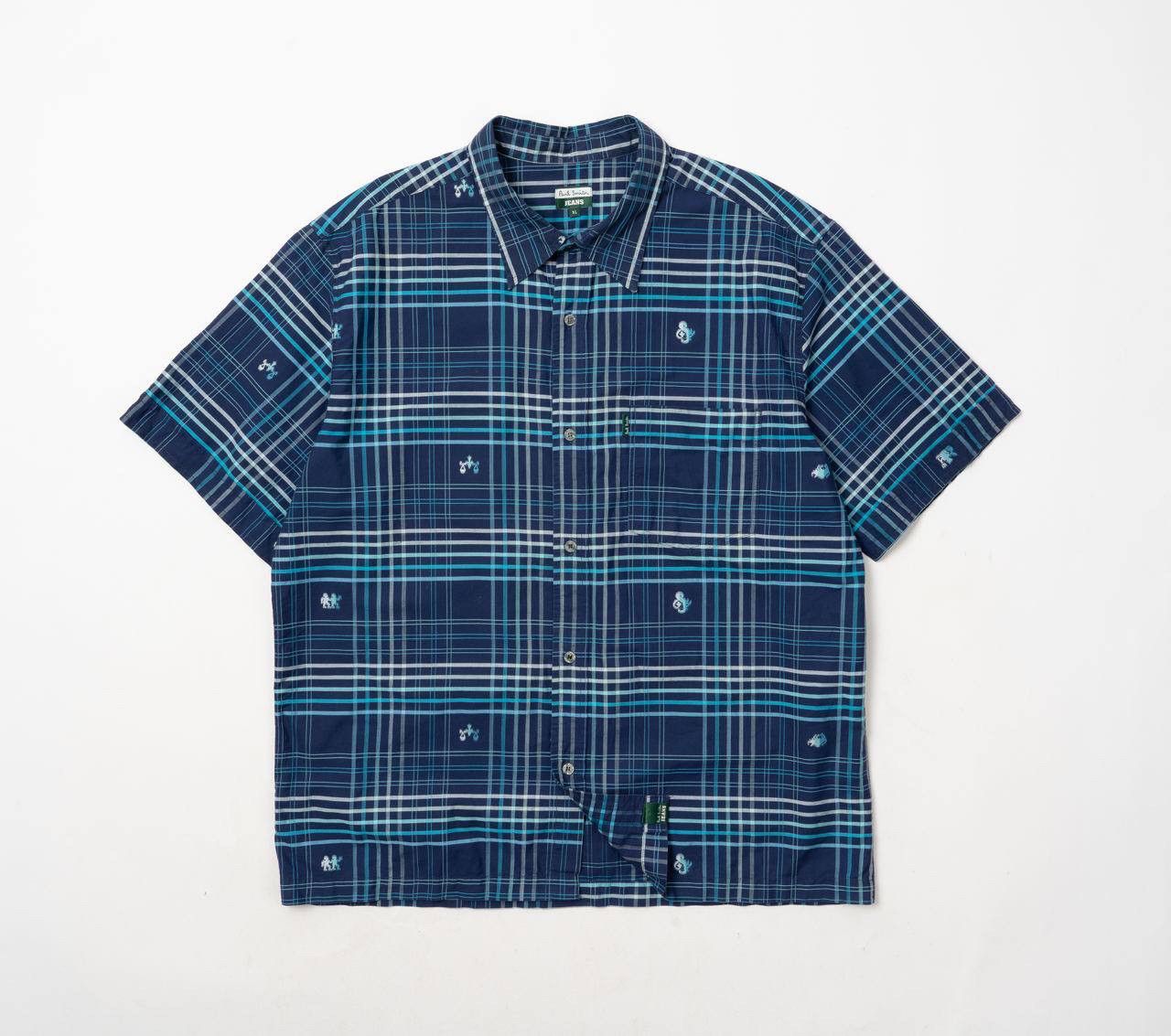 Paul Smith 🔵PAUL SMITH JEANS Vintage Short Sleeve Zodiac Cotton Shirt Size US XL / EU 56 / 4 - 2 Thumbnail