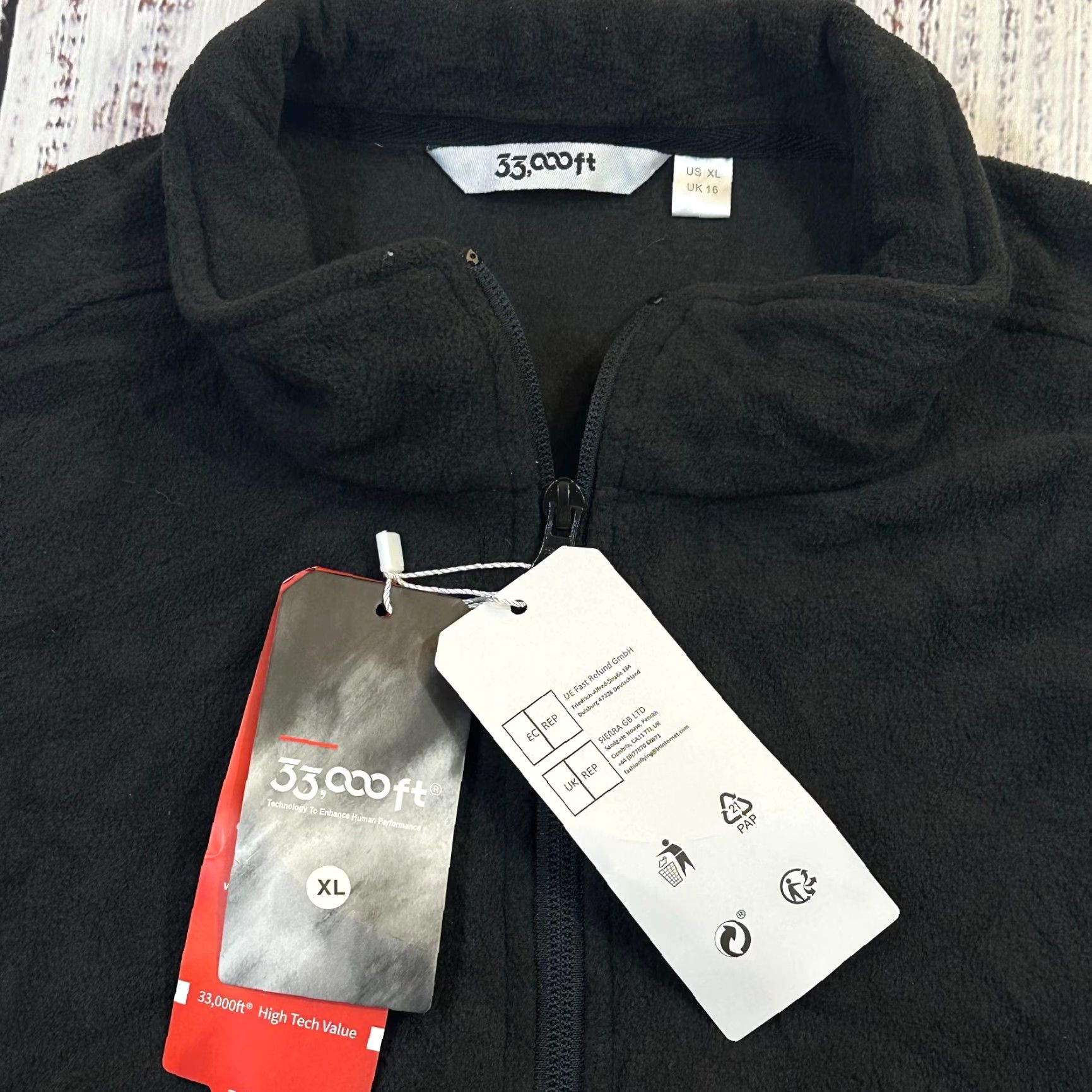 Vintage NWT 33,000 Ft Black Fleece Full Zip Vest USA Made Men's XL Shirt Vest Size US XL / EU 56 / 4 - 3 Thumbnail
