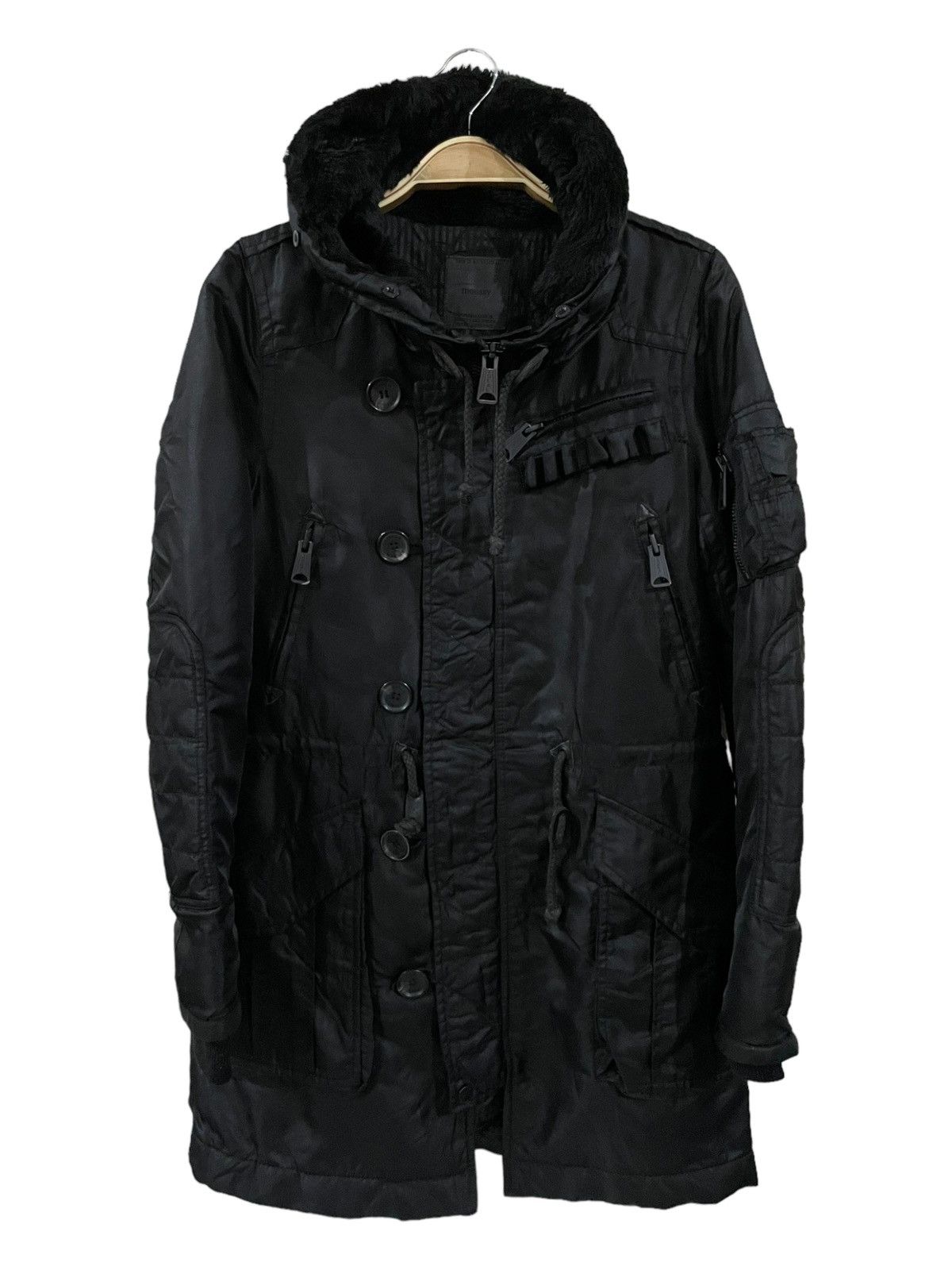 Japanese Brand × MOUSSY Y2k🔥 Vintage Moussy Multi Pocket Black Hooded Parka Size US S / EU 44-46 / 1 - 3 Thumbnail