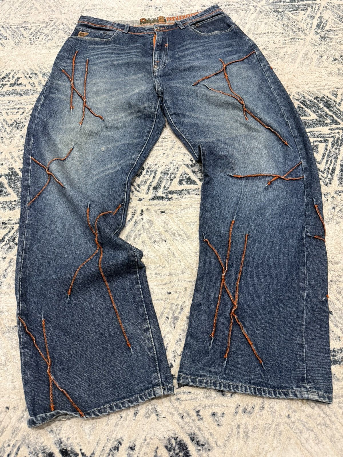 Akademiks Y2K Akademiks Baggy Fit Orange Stitched Accents Size US 36 / EU 52 - 4 Thumbnail