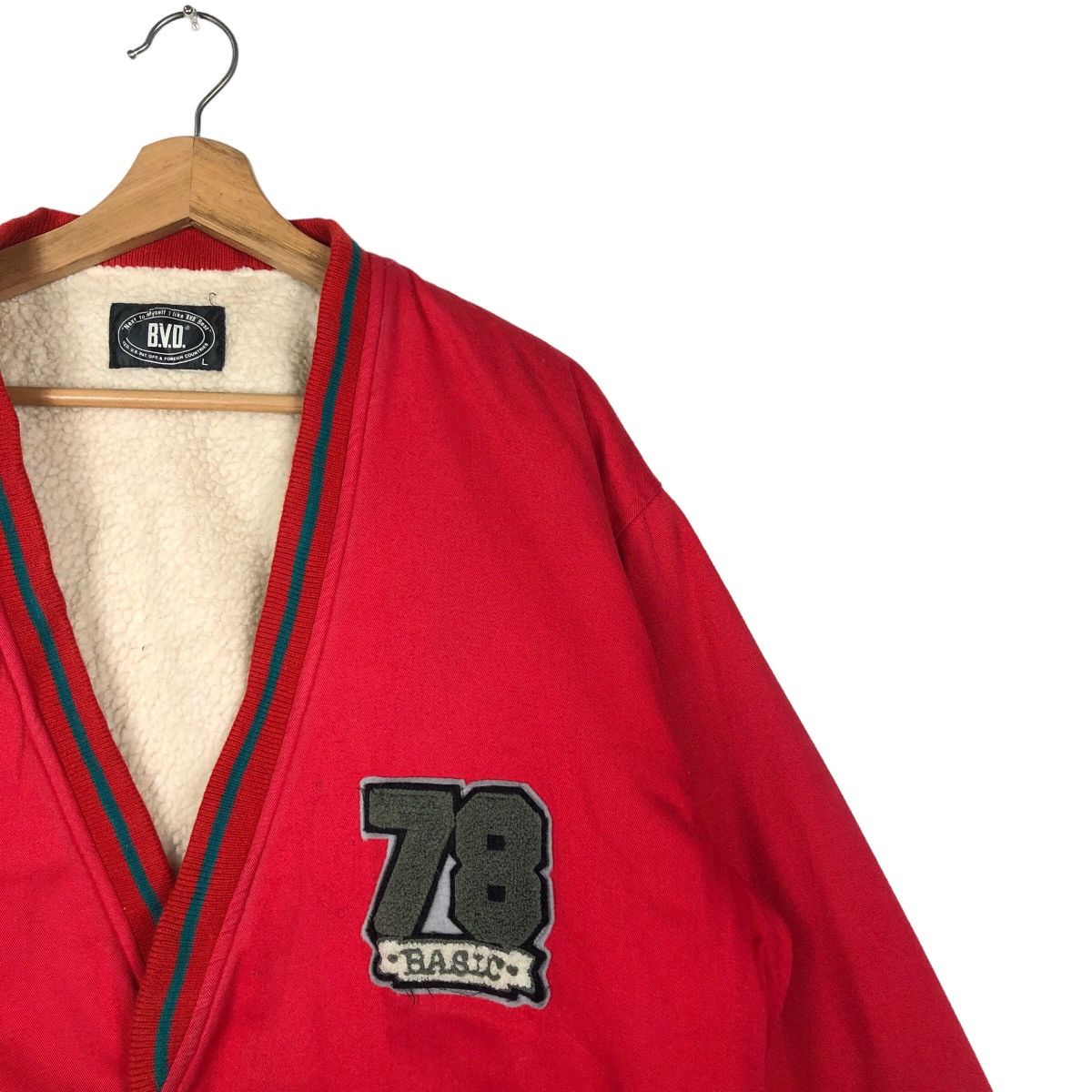 Hysteric Glamour 🔥90s Vintage Bomber Cardigan Jacket BVD Japan Made Big Logo Size US L / EU 52-54 / 3 - 6 Thumbnail