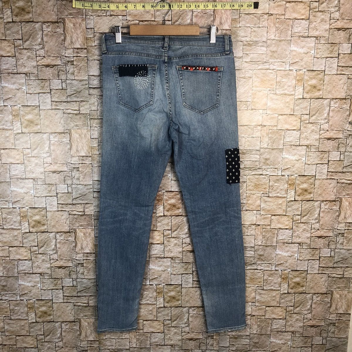 LOWRYS FARM Lowrys Farm sashiko patchwork Blue Denim Pants #A75 Size US 30 / EU 46 - 16 Thumbnail