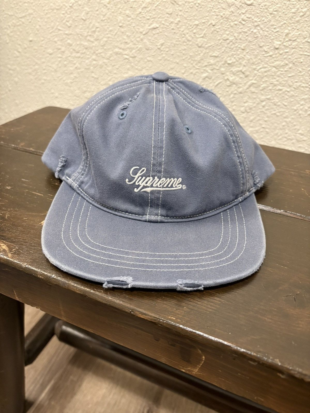 Supreme Supreme Distressed Script 6-Panel Size ONE SIZE - 4 Thumbnail