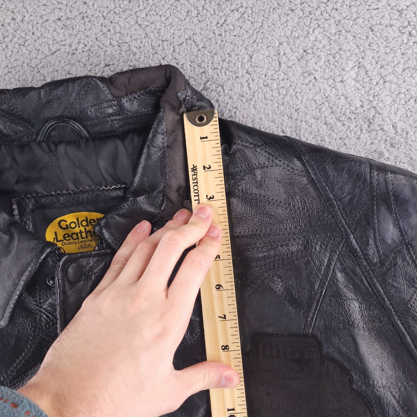 Vintage Golden Leathers Jacket Mens XL Black Real Genuine Patchwork Size US XL / EU 56 / 4 - 7 Thumbnail