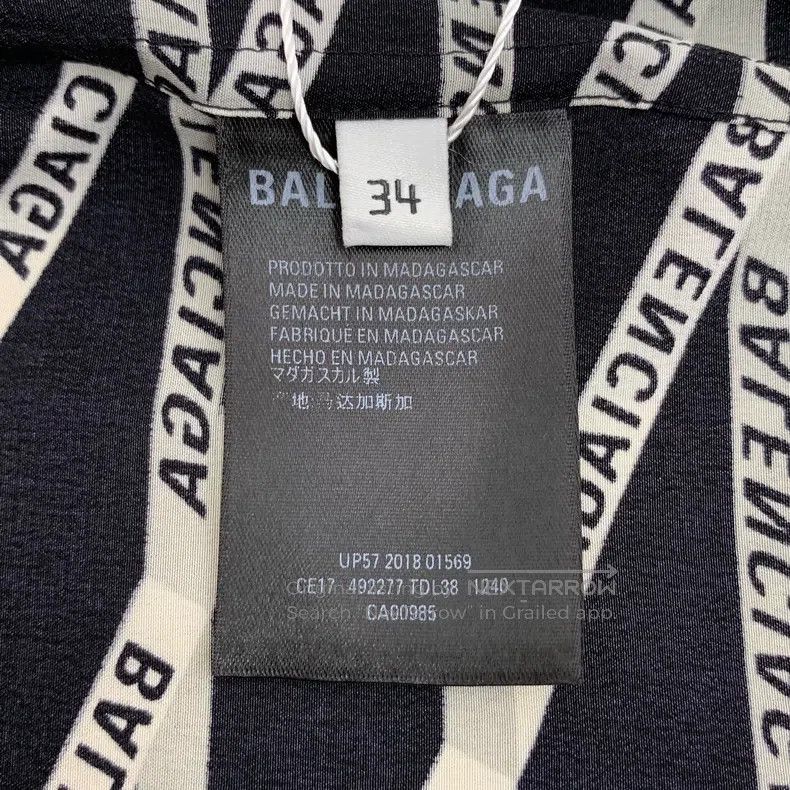 Balenciaga Balenciaga size 34 Black Logo Letter Bullet Screen Print M Size S / US 4 / IT 40 - 6 Thumbnail
