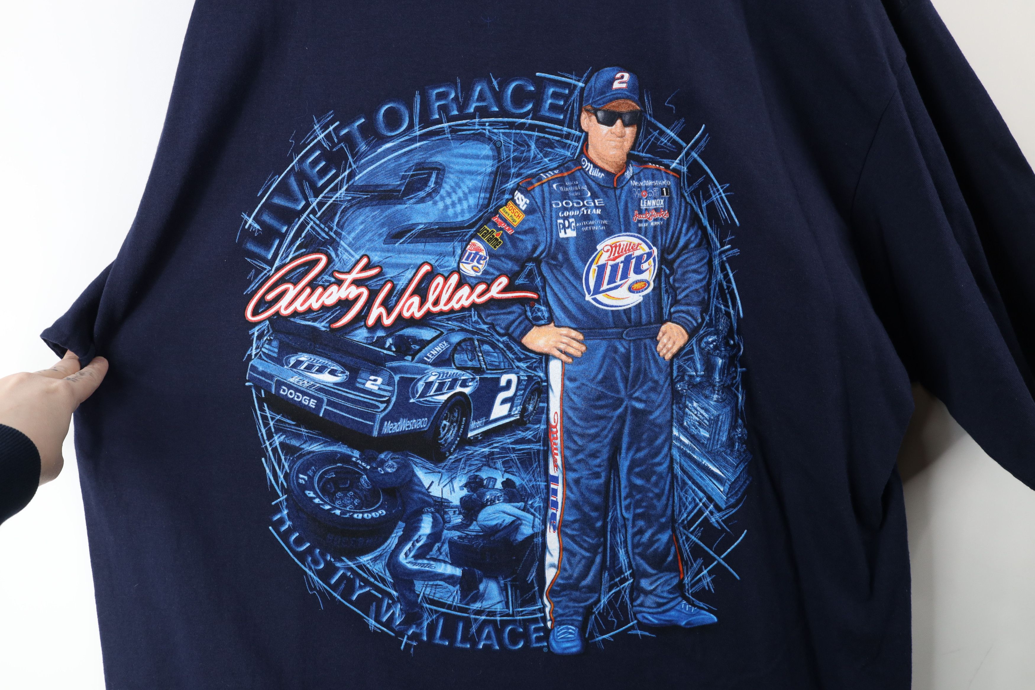 Vintage NOS Vintage Y2K 2001 NASCAR Racing All Over Print T-Shirt Size US XXL / EU 58 / 5 - 9 Thumbnail
