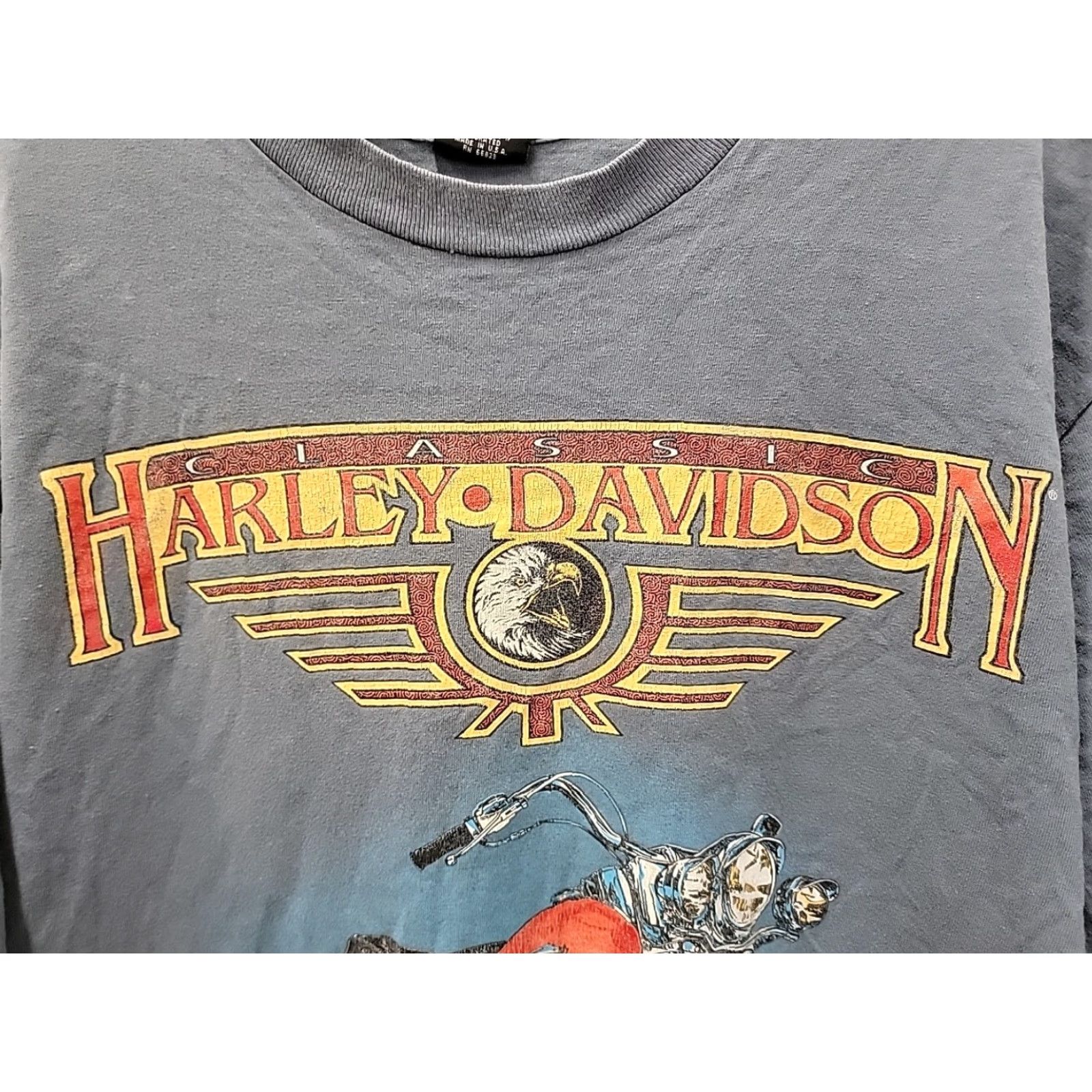 Harley Davidson VINTAGE Harley-Davidson Shirt Mens L Black 1990s Distressed Graphic Made In USA Size US L / EU 52-54 / 3 - 3 Thumbnail
